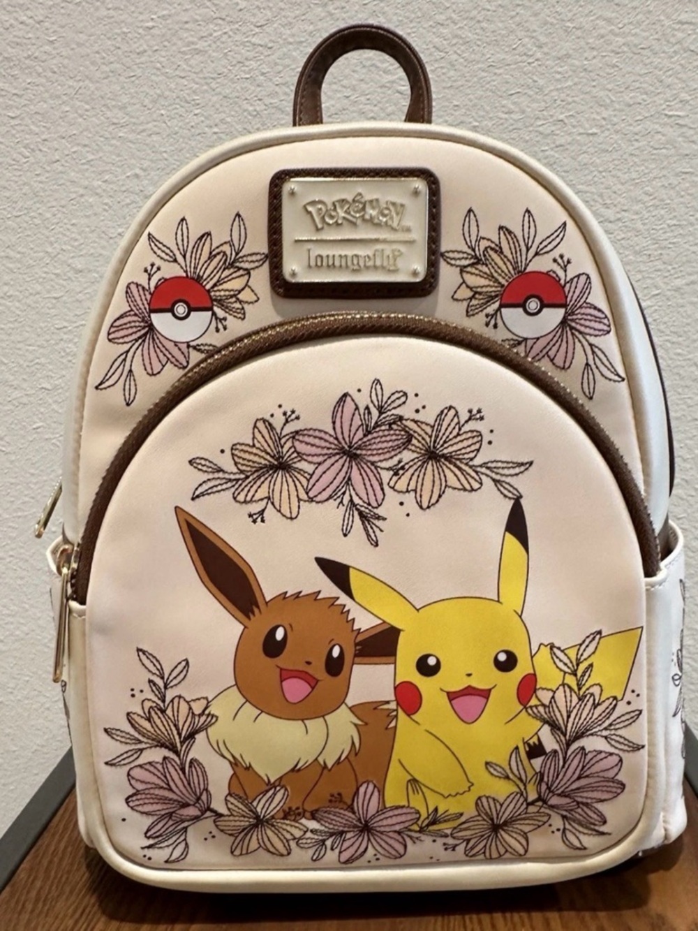 Loungefly Pokémon Pikachu & Eevee Floral Mini Backpack New with Tags SDCC 2024